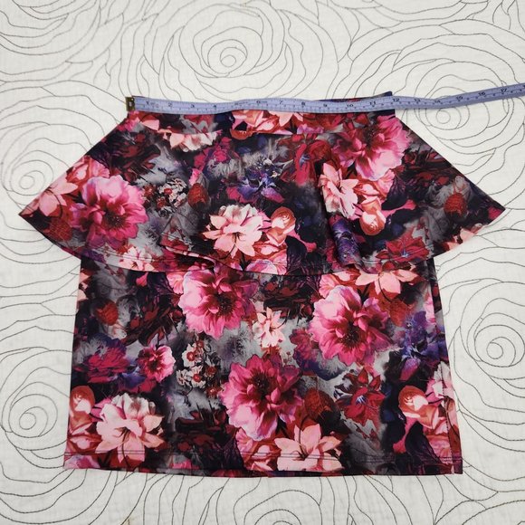[Sz 2] Pink Floral Topshop Peplum Skirt - Picture 9 of 9